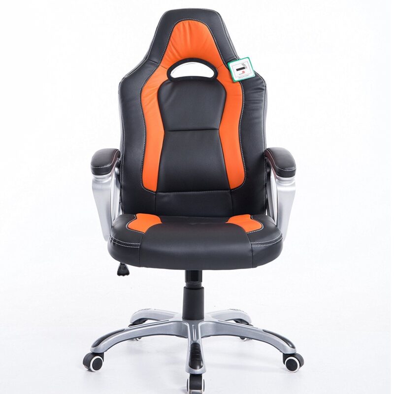 Gaming Racing Sport Swivel Office Chair in Black & Orange - Image 2