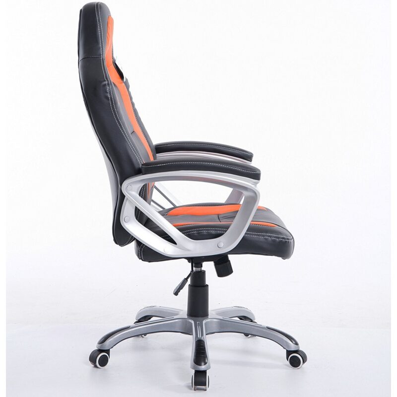 Gaming Racing Sport Swivel Office Chair in Black & Orange - Image 3