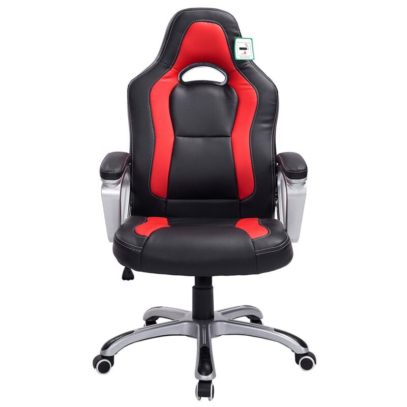 Gaming Chair Racing Sport Style Swivel Office Chair in Black & Red - Image 2