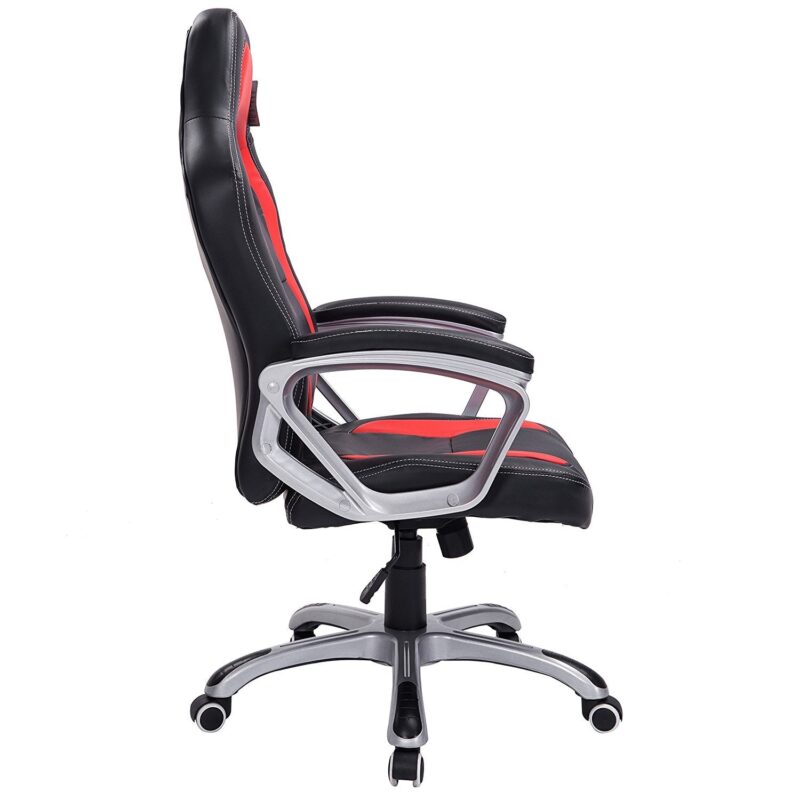 Gaming Chair Racing Sport Style Swivel Office Chair in Black & Red - Image 3