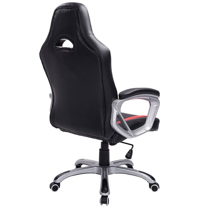 Gaming Chair Racing Sport Style Swivel Office Chair in Black & Red - Image 4