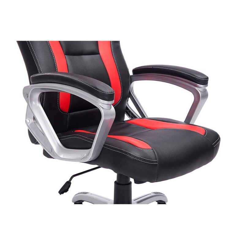 Gaming Chair Racing Sport Style Swivel Office Chair in Black & Red - Image 5