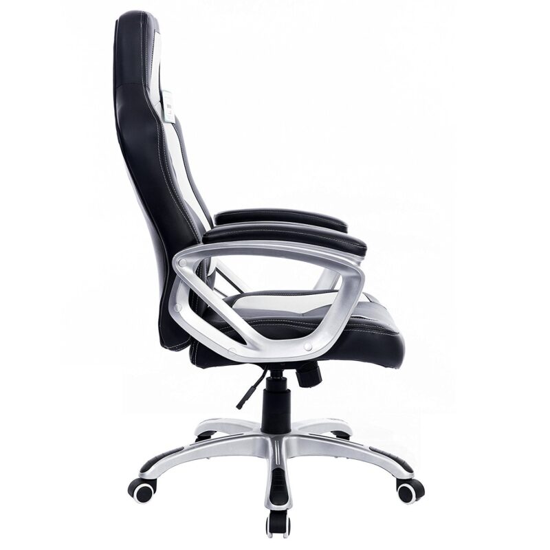 DaAls Racing Sport Swivel Office Chair in Black & White - Image 3