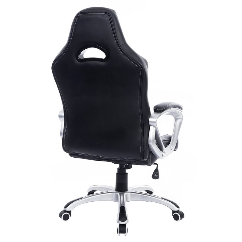 DaAls Racing Sport Swivel Office Chair in Black & White - Image 4