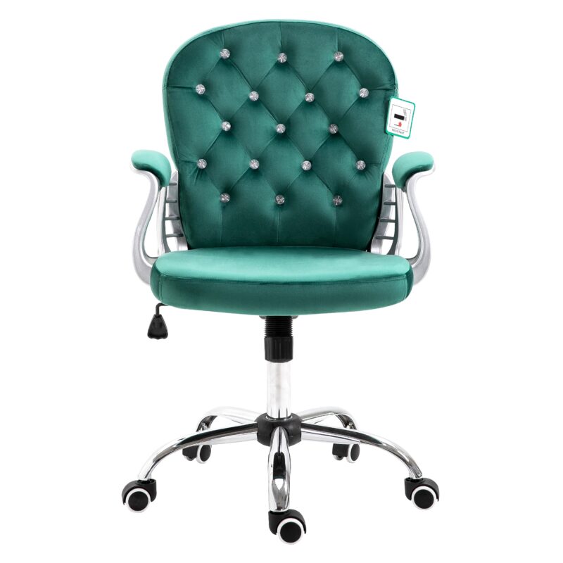 Green Velvet Chesterfield Swivel Chair - Image 2