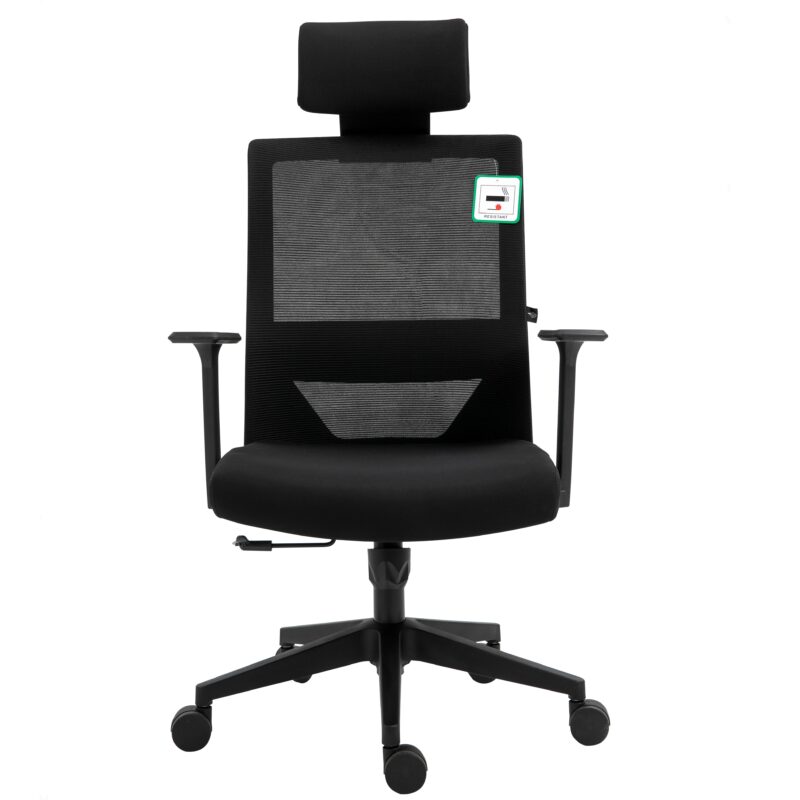 Joni High Back Mesh Office Chair with Headrest in Black - Image 2