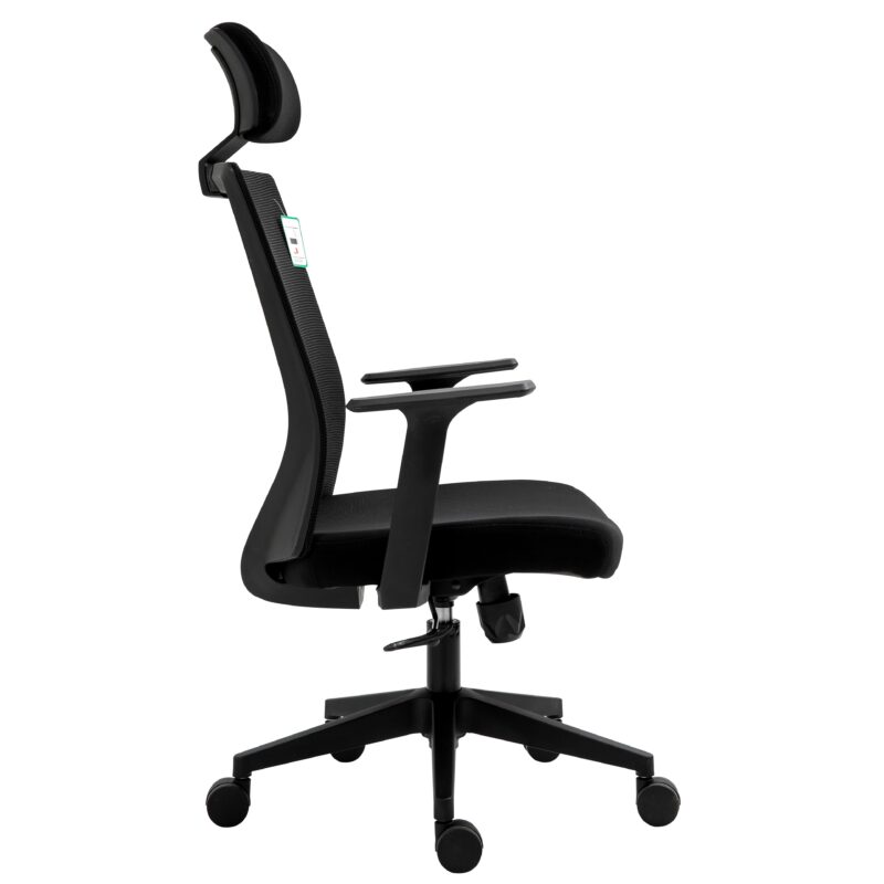 Joni High Back Mesh Office Chair with Headrest in Black - Image 4