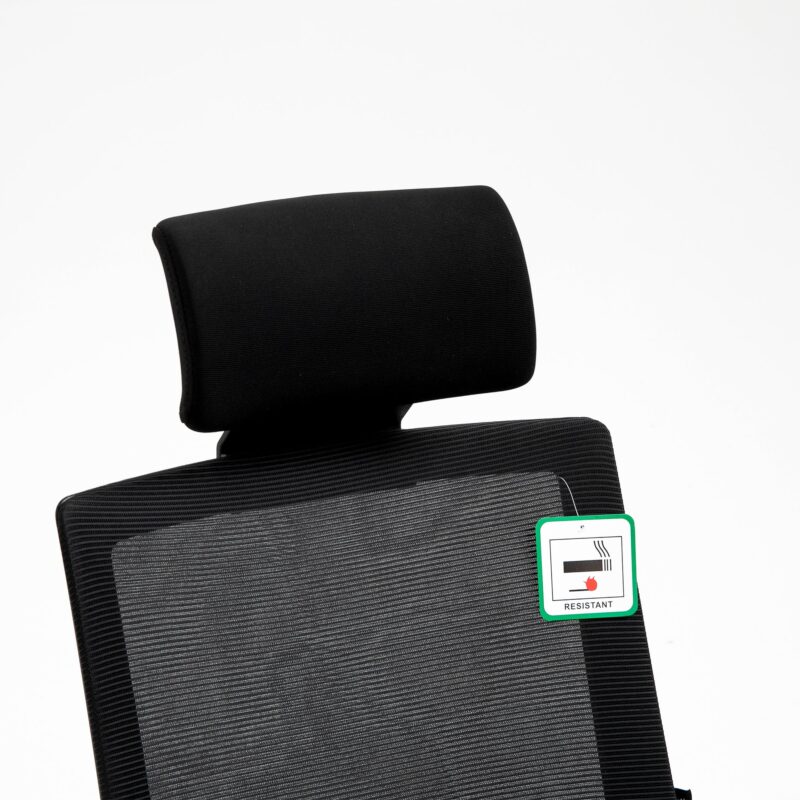 Joni High Back Mesh Office Chair with Headrest in Black - Image 5
