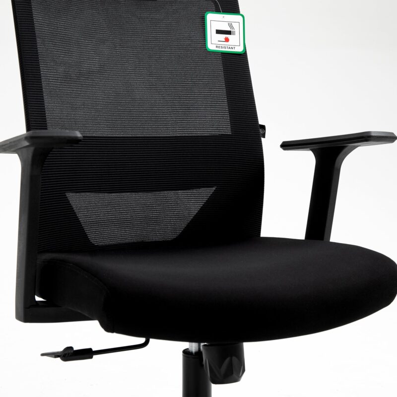 Joni High Back Mesh Office Chair with Headrest in Black - Image 6