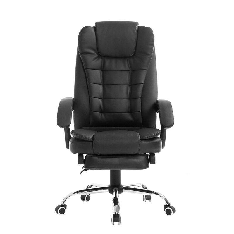 Luxury Extra Padded High Back Recline Faux Leather Relaxing Executive Chair With Footrest, MR34 Black - Image 5