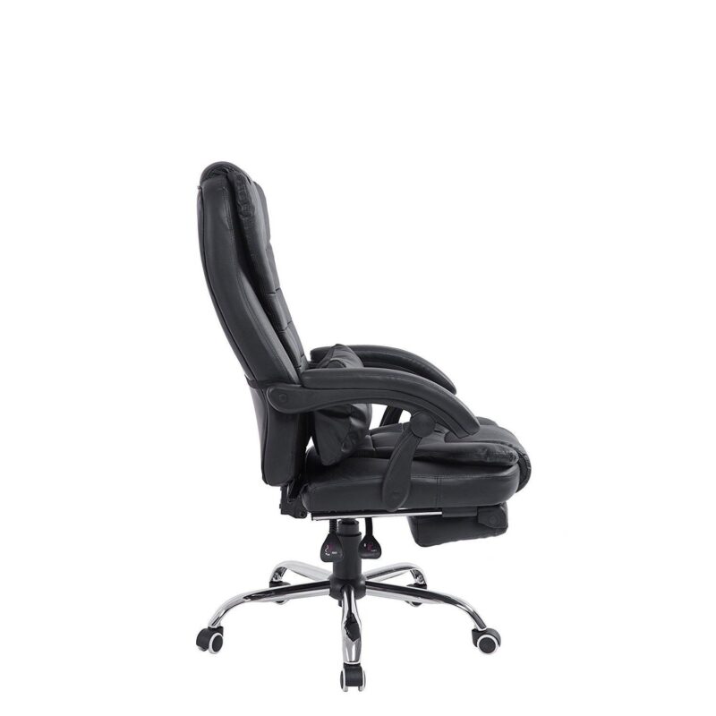 Luxury Extra Padded High Back Recline Faux Leather Relaxing Executive Chair With Footrest, MR34 Black - Image 6
