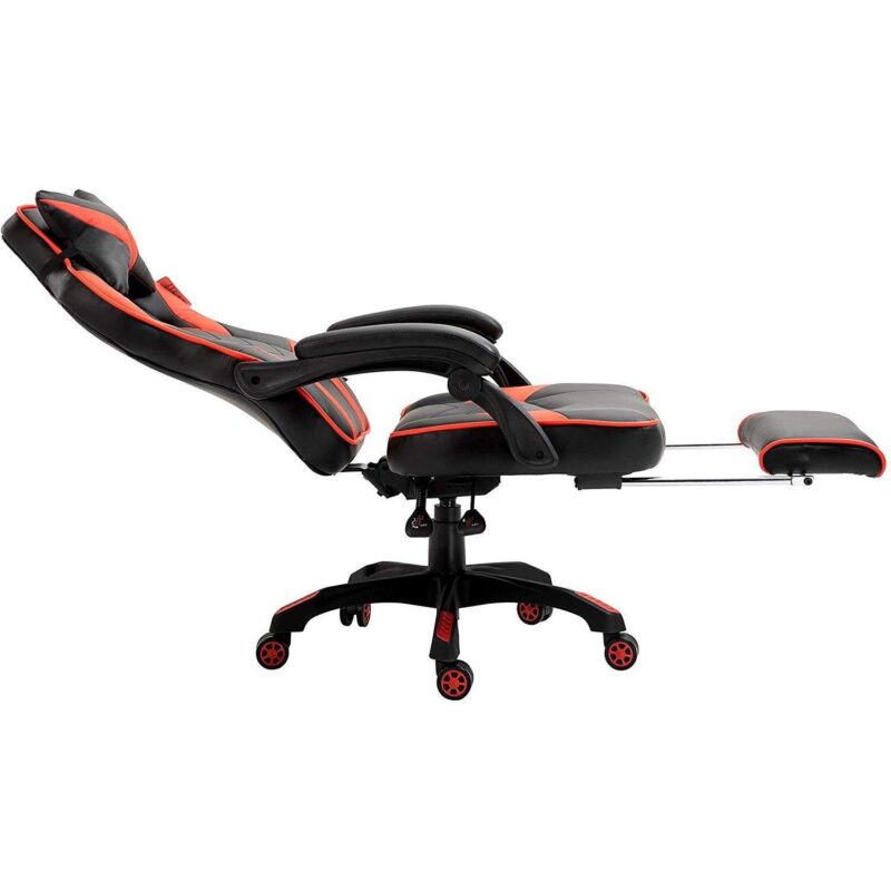 Cherry Tree Furniture High Back Recliner Gaming Chair with Cushion & Retractable Footrest Black & Red - Image 6
