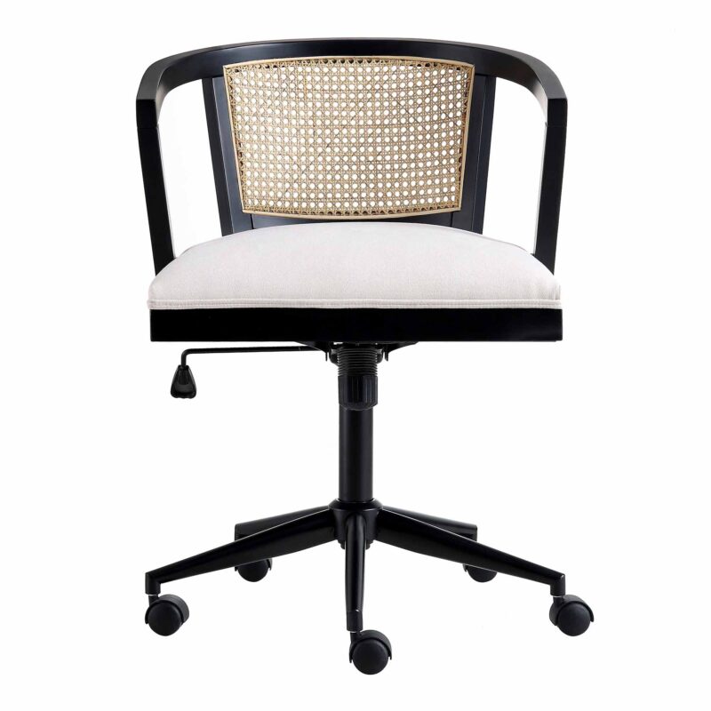 Lucia Natural Cane Swivel Desk Chair - Image 3