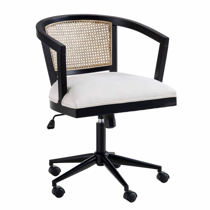 Lucia Natural Cane Swivel Desk Chair - Image 4