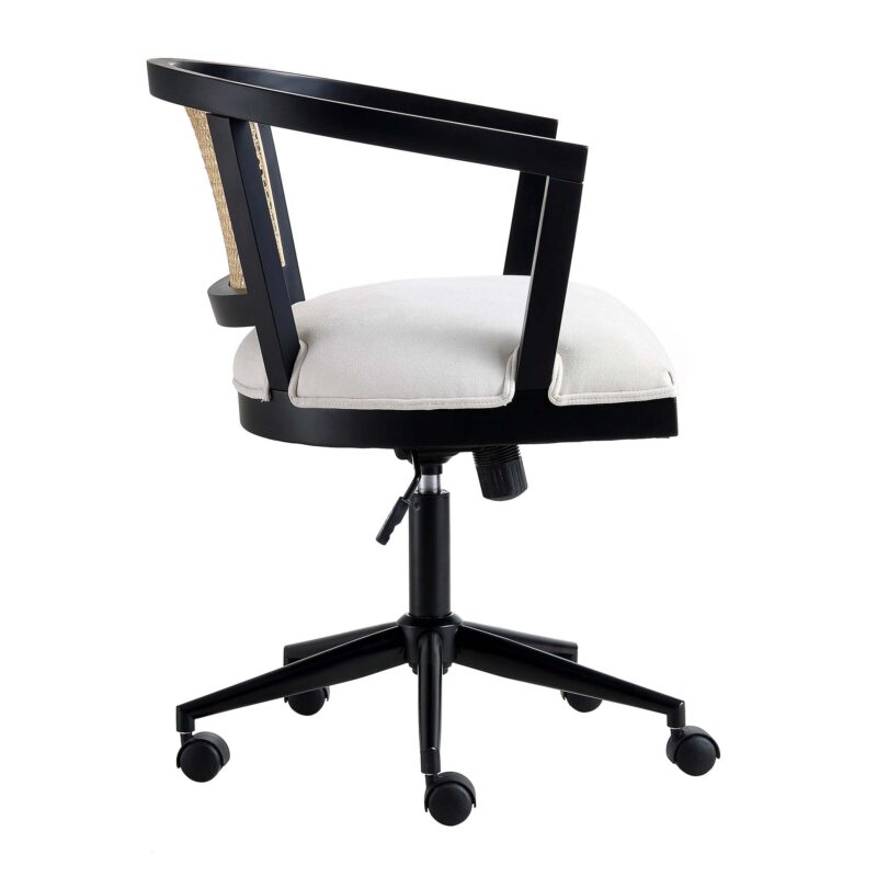 Lucia Natural Cane Swivel Desk Chair - Image 6