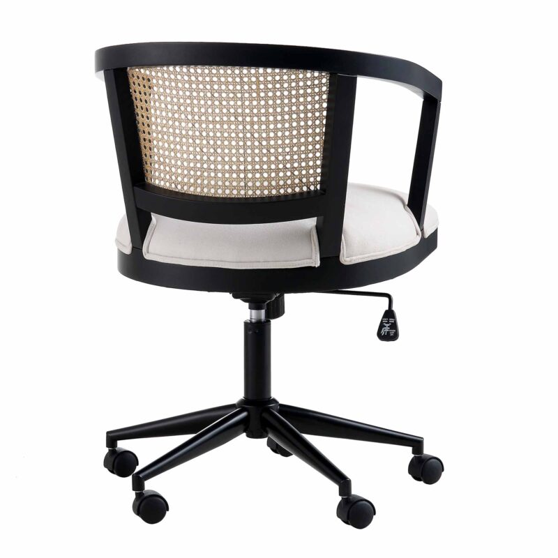Lucia Natural Cane Swivel Desk Chair - Image 7