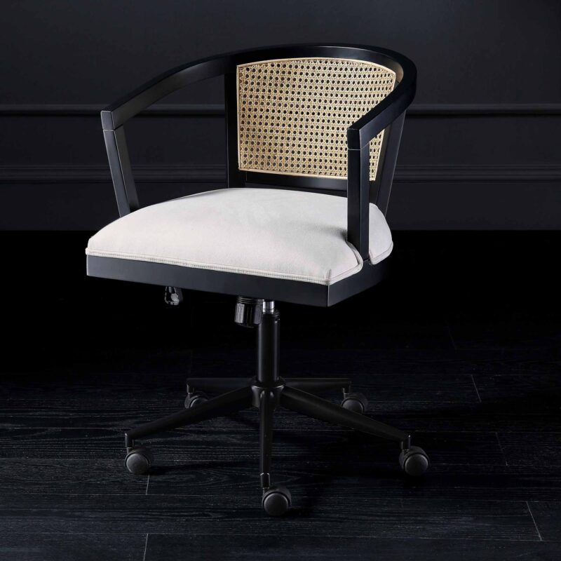 Lucia Natural Cane Swivel Desk Chair - Image 2