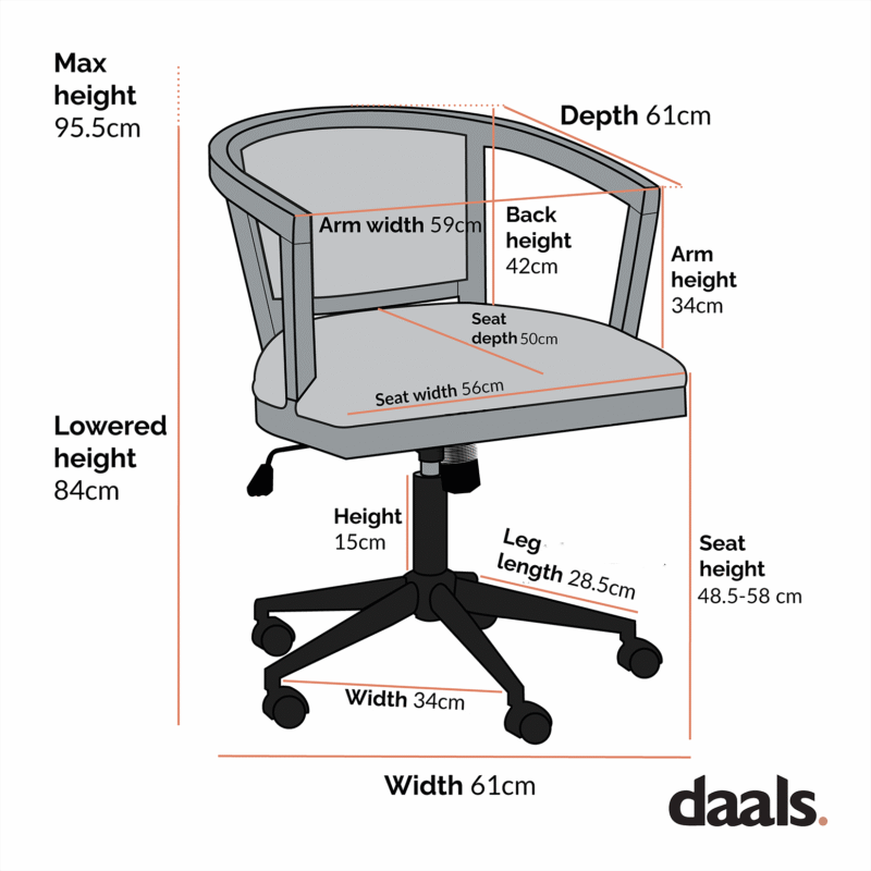 Lucia Natural Cane Swivel Desk Chair - Image 5