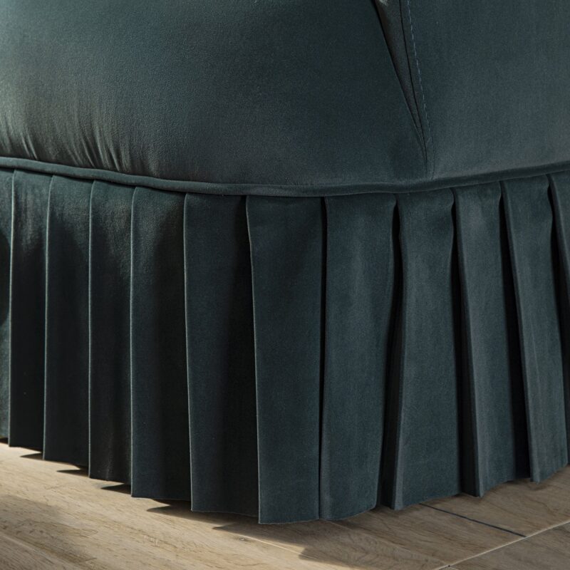 Calliope Skirted Armchair, Aegean Blue Velvet - Image 5