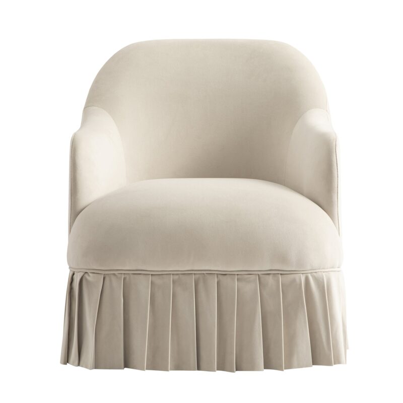 Calliope Skirted Armchair, Beige Velvet - Image 6