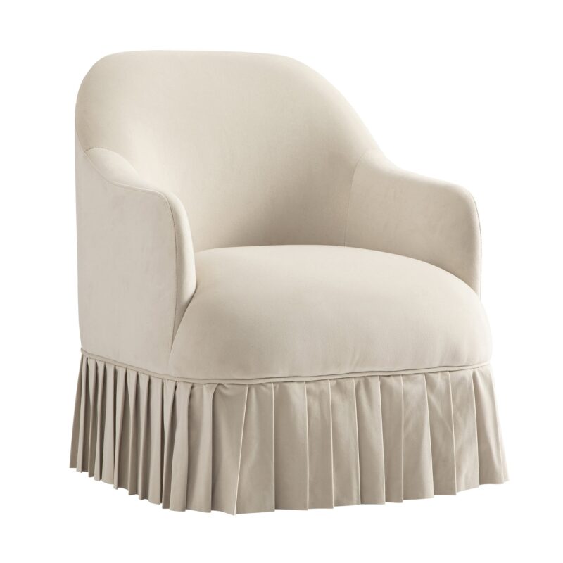 Calliope Skirted Armchair, Beige Velvet - Image 7
