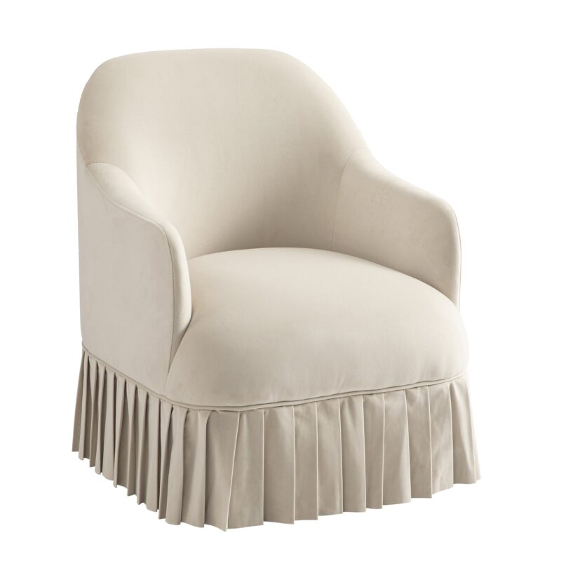 Calliope Skirted Armchair, Beige Velvet - Image 9