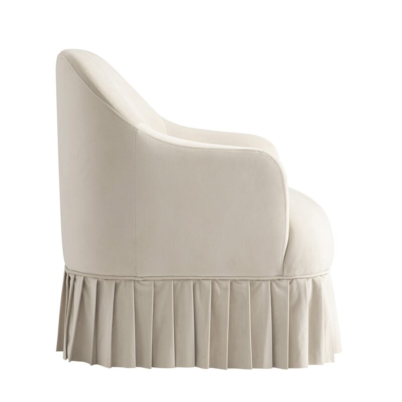 Calliope Skirted Armchair, Beige Velvet - Image 10