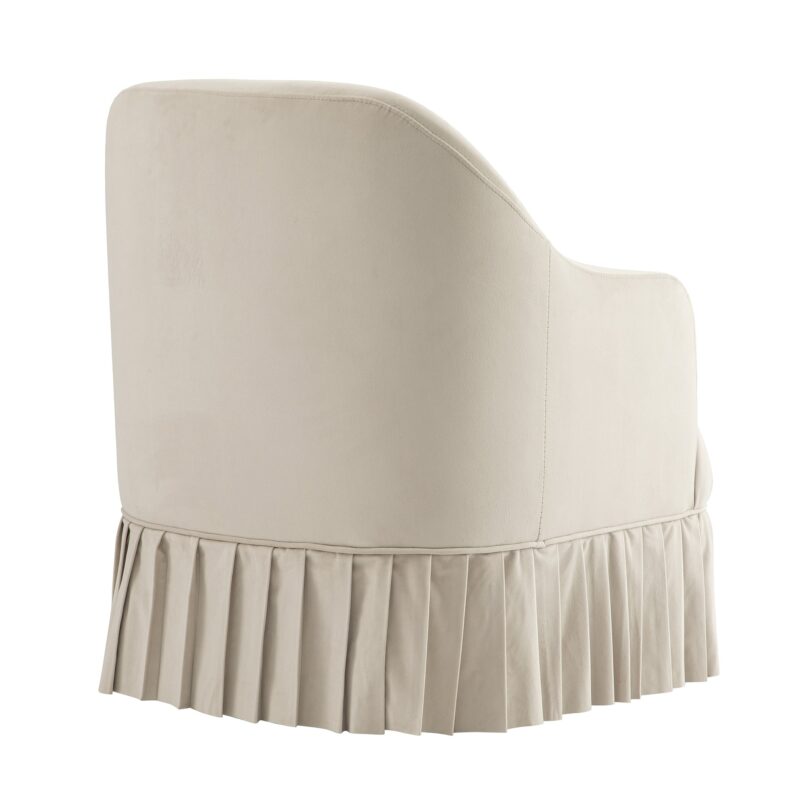 Calliope Skirted Armchair, Beige Velvet - Image 11