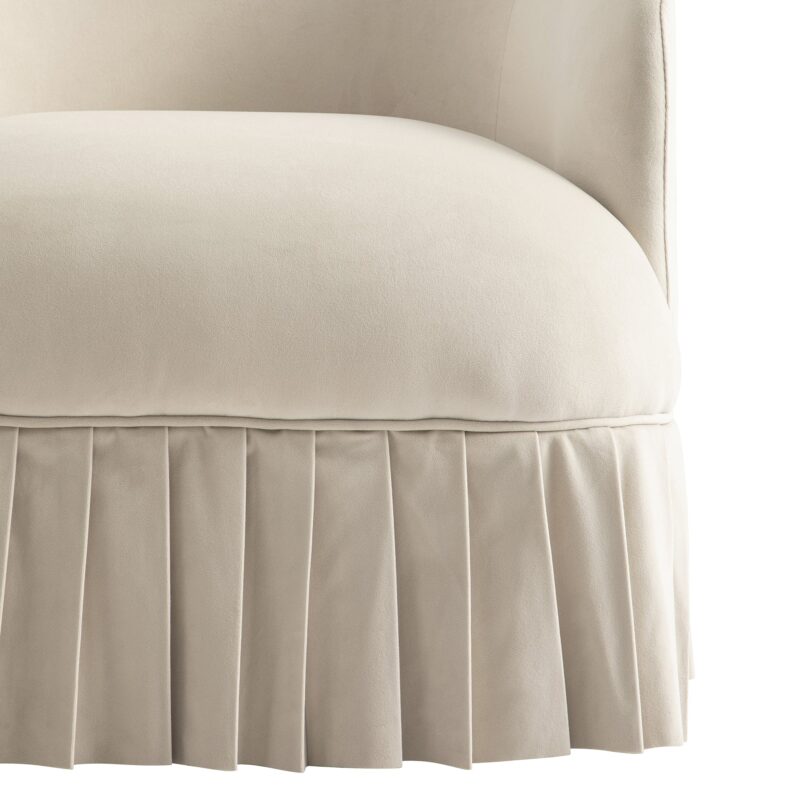 Calliope Skirted Armchair, Beige Velvet - Image 13