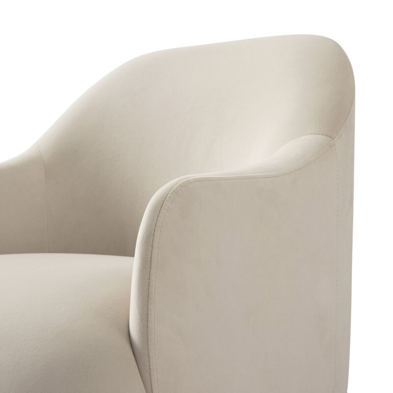 Calliope Skirted Armchair, Beige Velvet - Image 14