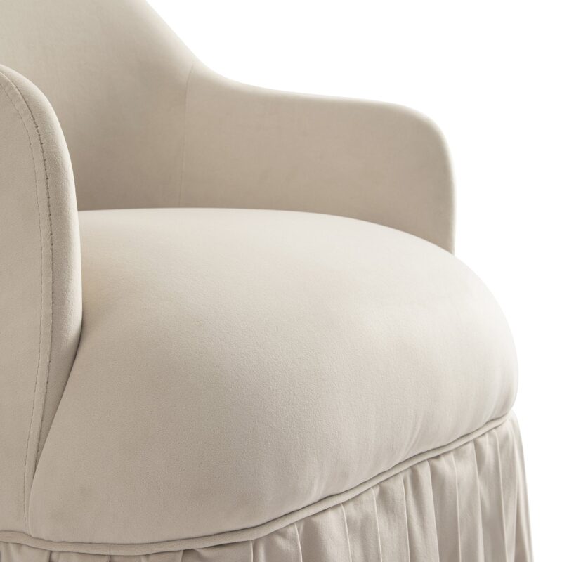 Calliope Skirted Armchair, Beige Velvet - Image 15