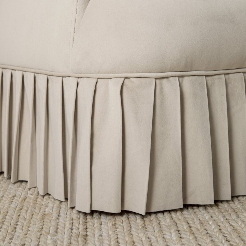 Calliope Skirted Armchair, Beige Velvet - Image 5