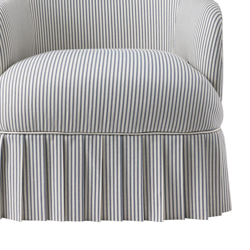 Calliope Skirted Armchair, Blue Striped - Image 14