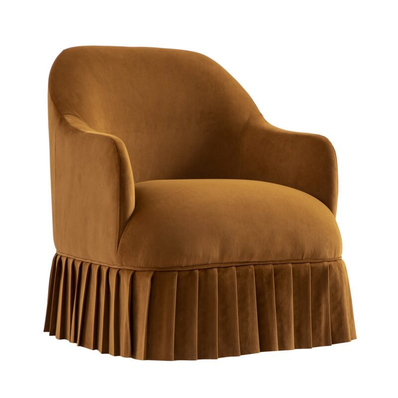 Calliope Skirted Armchair, Cinnamon Velvet - Image 10