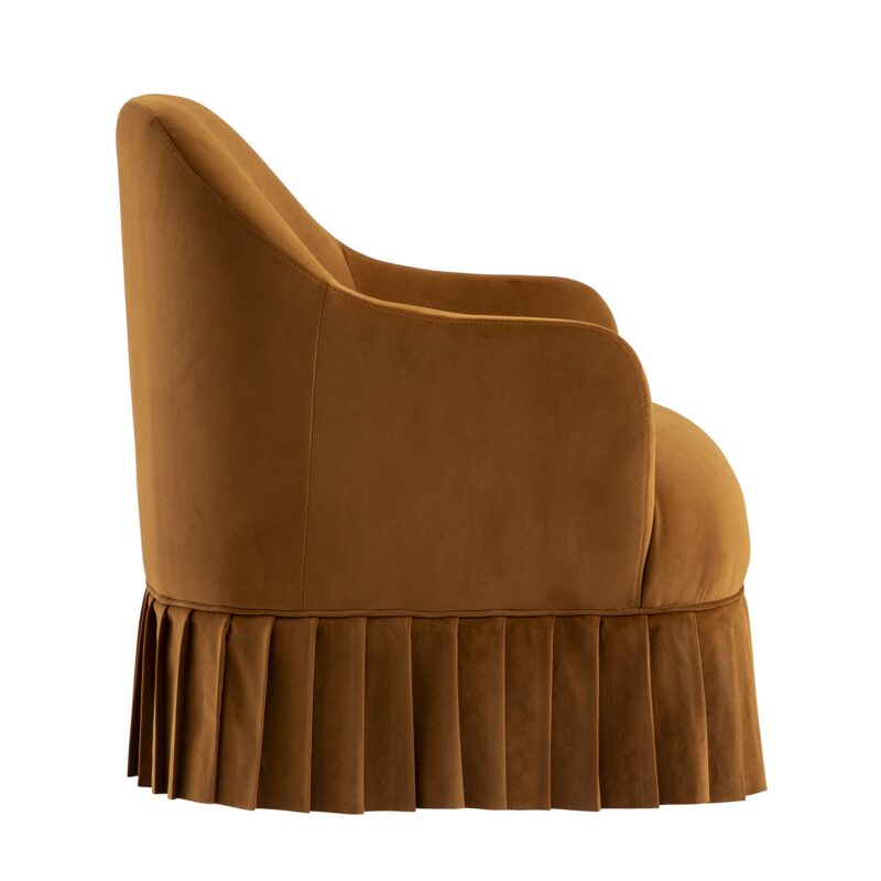 Calliope Skirted Armchair, Cinnamon Velvet - Image 11