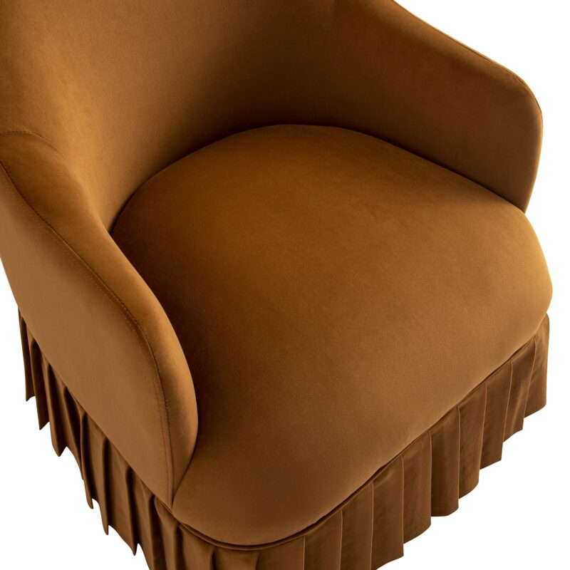 Calliope Skirted Armchair, Cinnamon Velvet - Image 13