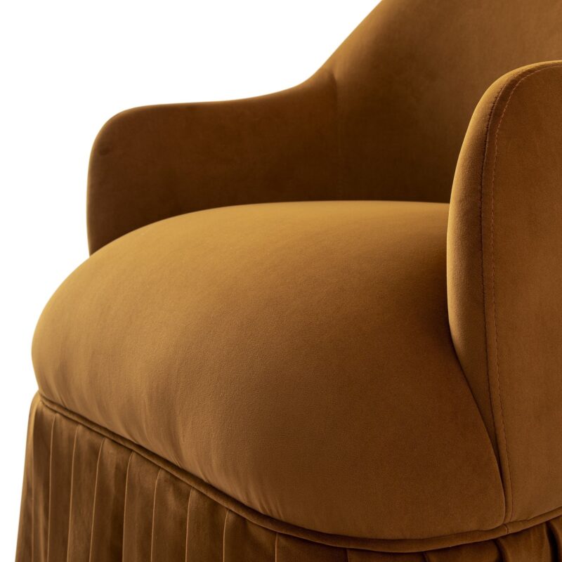 Calliope Skirted Armchair, Cinnamon Velvet - Image 15