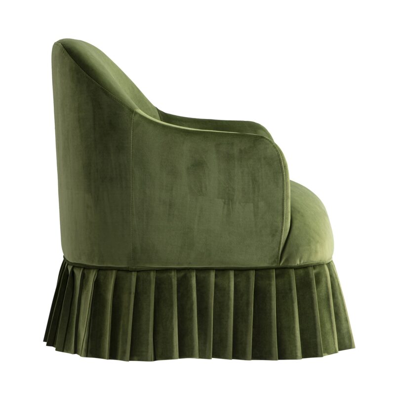 Calliope Skirted Armchair, Fern Green Velvet - Image 10