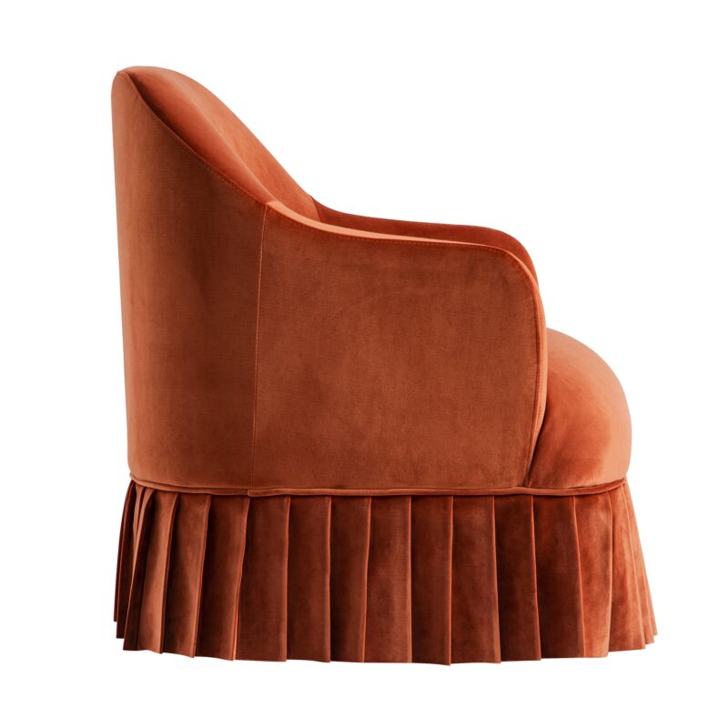 Calliope Skirted Armchair, Rust Velvet - Image 11