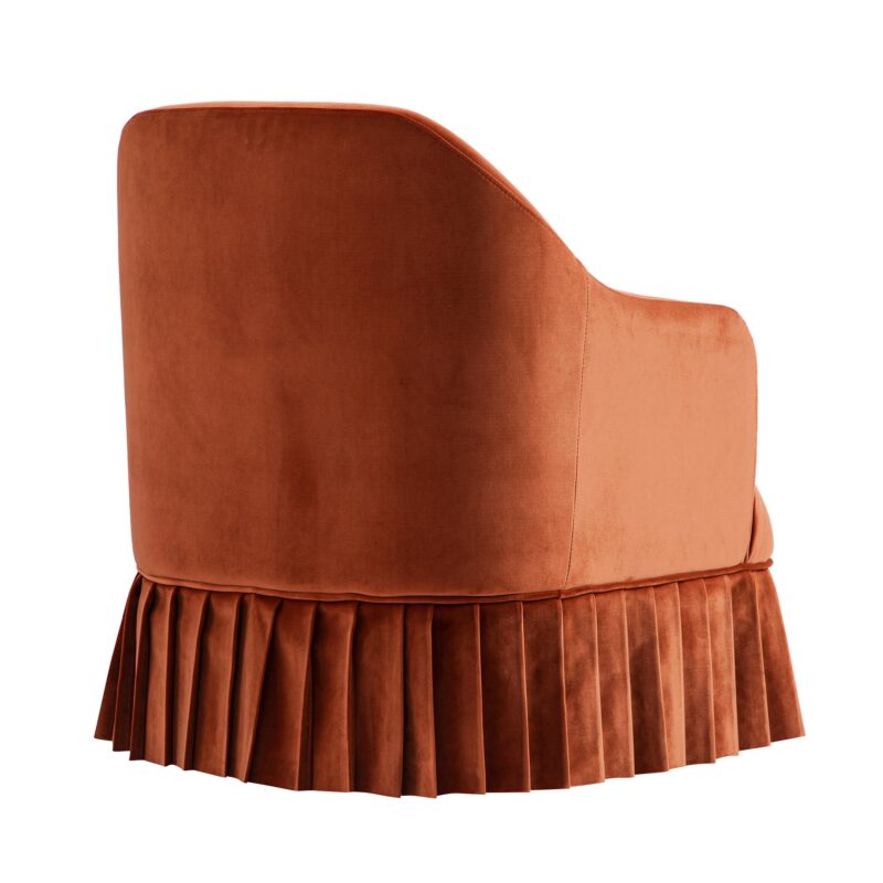 Calliope Skirted Armchair, Rust Velvet - Image 12
