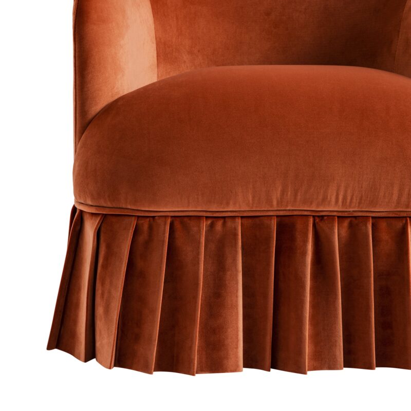Calliope Skirted Armchair, Rust Velvet - Image 15