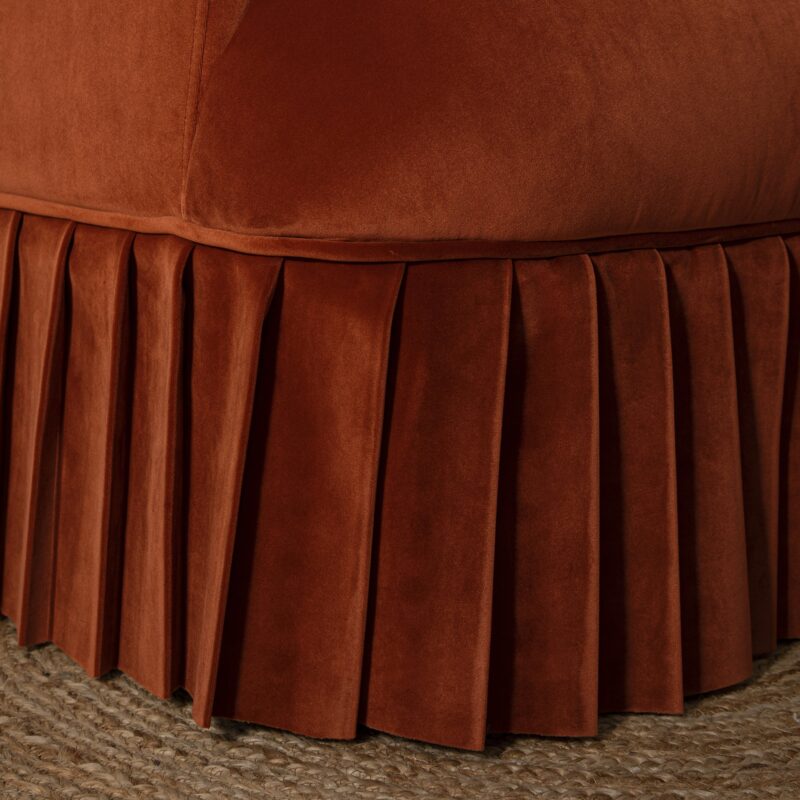 Calliope Skirted Armchair, Rust Velvet - Image 5