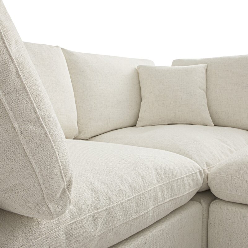 Lutyens Beige Linen Blend Modular Sofa, 2-Piece Chaise - Image 13