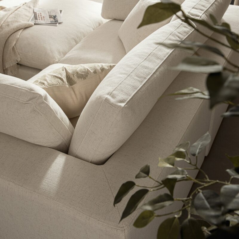 Lutyens Beige Linen Blend Modular Sofa, 2-Piece Chaise - Image 5
