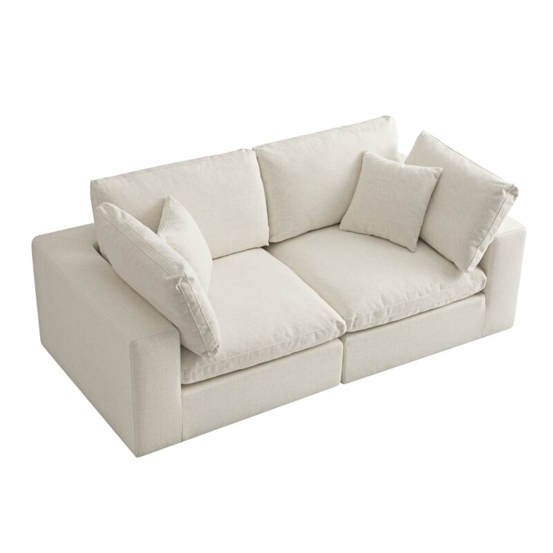 Lutyens Beige Linen Blend Modular Sofa, 2-Piece - Image 8
