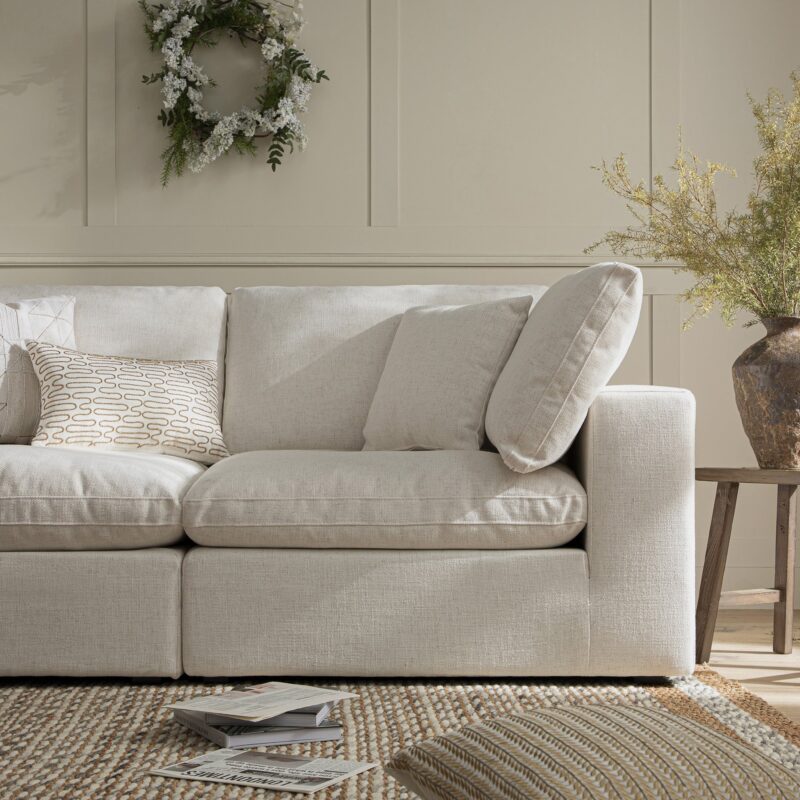 Lutyens Beige Linen Blend Modular Sofa, 2-Piece - Image 4