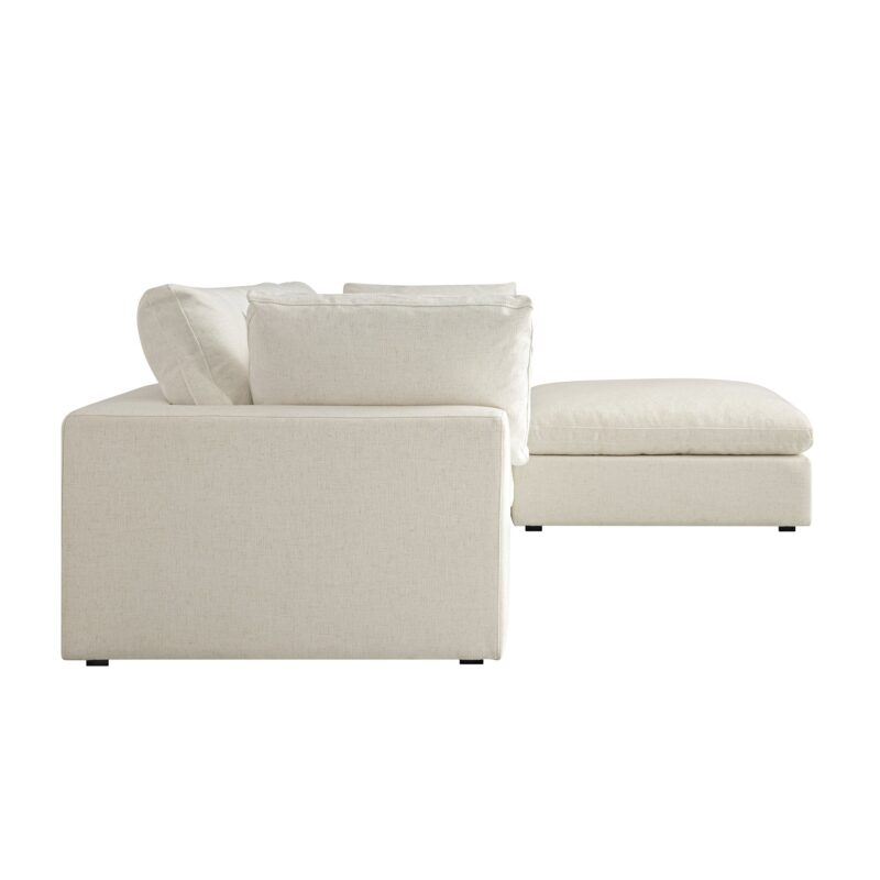 Lutyens Beige Linen Blend Modular Sofa, 3-Piece Chaise - Image 12