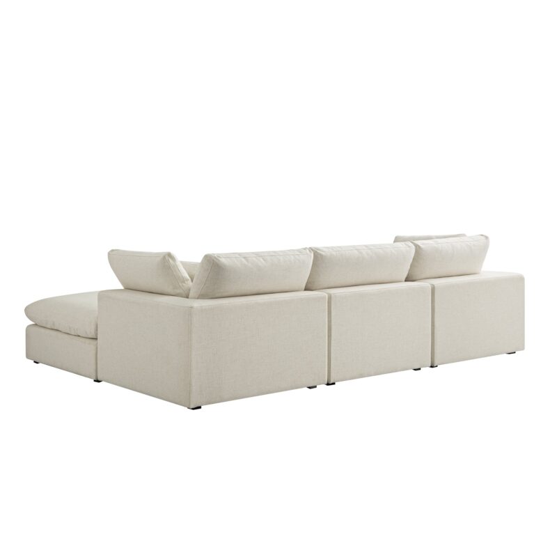 Lutyens Beige Linen Blend Modular Sofa, 3-Piece Chaise - Image 13
