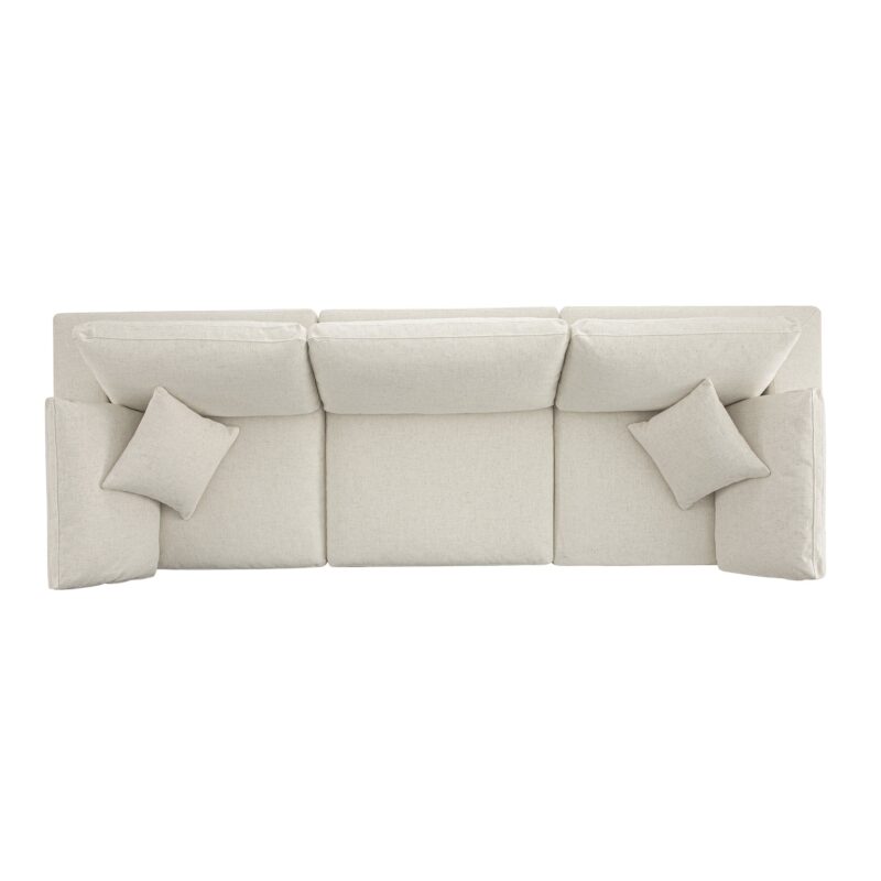 Lutyens Beige Linen Blend Modular Sofa, 3-Piece - Image 11