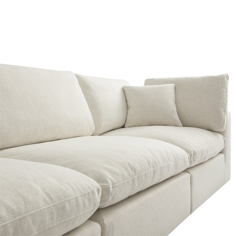 Lutyens Beige Linen Blend Modular Sofa, 3-Piece - Image 14